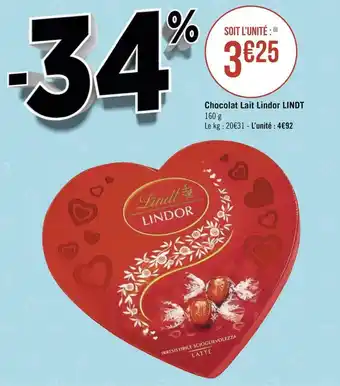 Géant Casino Lindt chocolat lait lindor offre
