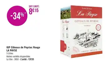 Géant Casino La payse igp côteaux de peyriac rouge offre