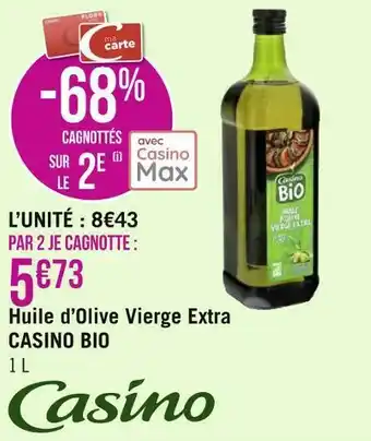 Géant Casino Casino huile d’olive vierge extra bio offre