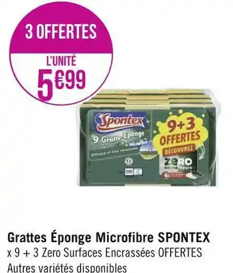 Géant Casino Spontex grattes éponge microfibre offre