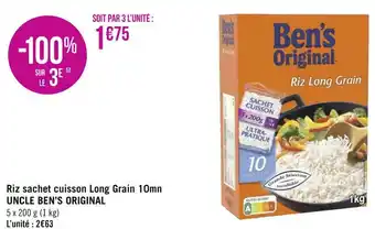 Géant Casino Uncle ben’s riz sachet cuisson long grain 10mn offre