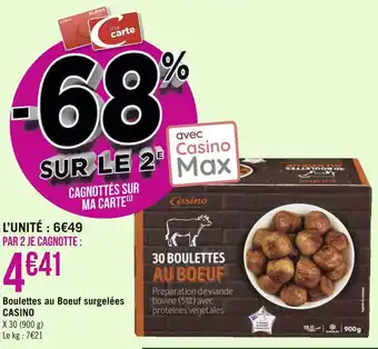 Géant Casino Casino boulettes au boeuf surgelées offre