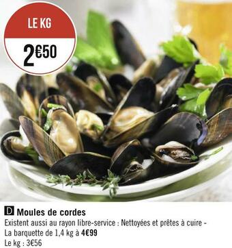 Géant Casino Moules de cordes offre