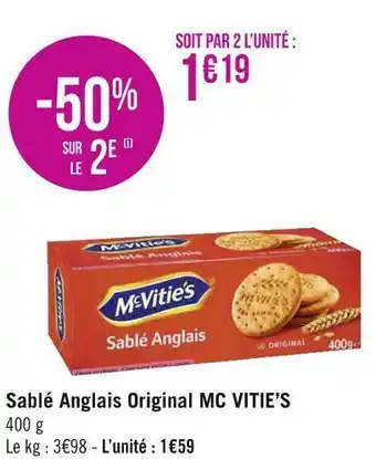 Géant Casino Mc vitie’s sablé anglais original offre