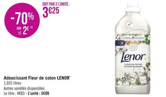 Géant Casino Lenor adoucissant fleur de coton* offre