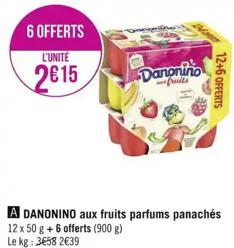 Géant Casino Danone danonino aux fruits parfums panachés offre