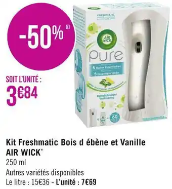 Géant Casino Air wick kit freshmatic bois d ébène et vanille* offre