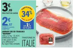 E.Leclerc Negroni Jambon cru en tranches offre