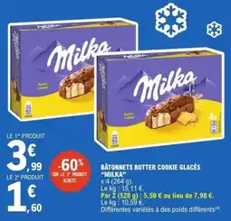E.Leclerc Express Milka Bâtonnets Butter Cookie Glacés offre
