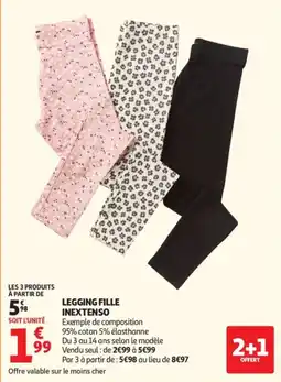 Auchan INEXTENSO LEGGING FILLE offre
