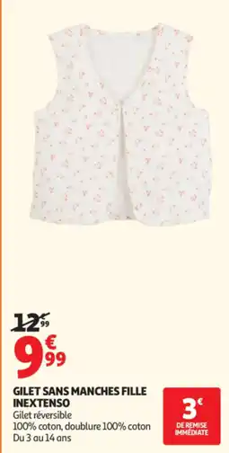 Auchan INEXTENSO GILET SANS MANCHES FILLE offre