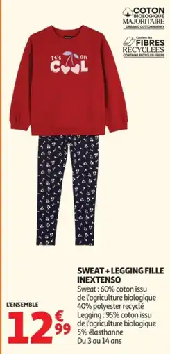 Auchan INEXTENSO SWEAT + LEGGING FILLE offre