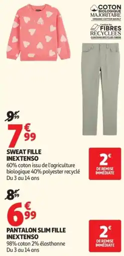 Auchan INEXTENSO SWEAT FILLE offre
