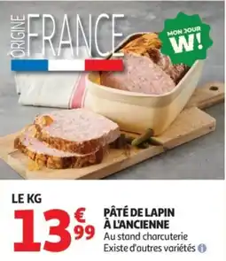 Auchan PÂTÉ DE LAPIN À L'ANCIENNE offre
