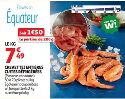 Auchan Crevettes entières cuites réfrigérées offre