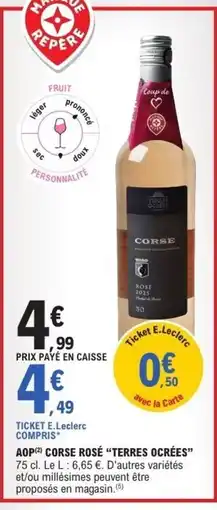 E.Leclerc Express Terres Ocrées CORSE ROSÉ offre