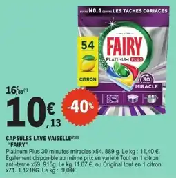E.Leclerc Express FAIRY CAPSULES LAVE VAISSELLE offre
