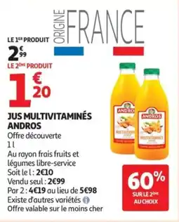 Auchan Andros Jus multivitaminés offre