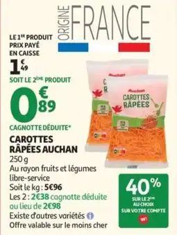Auchan Auchan Carottes râpées offre
