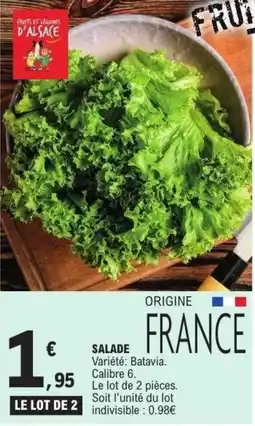 E.Leclerc FRUITS ET LÉGUMES D'ALSACE SALADE offre