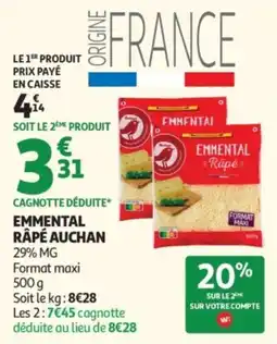 Auchan EMMENTAL RÂPÉ AUCHAN offre