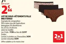 Auchan INEXTENSO LOT DE SOUS-VÊTEMENTS FILLE offre