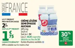 Auchan Auchan Crème légère semi épaisse offre