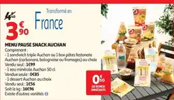 Auchan Auchan Menu Pause Snack offre