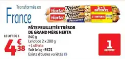 Auchan Herta Pâte feuilletée Trésor de Grand Mère offre