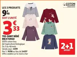 Auchan INEXTENSO TEE-SHIRT BÉBÉ offre