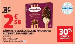 Auchan Haagen-Dazs Bâtonnets glacés cracking macadamia nut brittle offre
