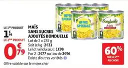 Auchan Bonduelle Maïs offre