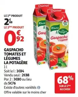 Auchan Knorr & La Potagère Gaspacho Original offre