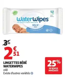 Auchan Waterwipes Lingettes Bébé offre