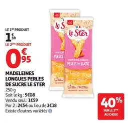 Auchan Le Ster Madeleines Longues Perles de Sucre offre
