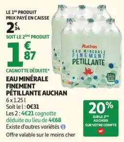 Auchan Auchan Eau minérale finement pétillante offre