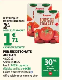 Auchan Auchan Pur jus de tomate offre