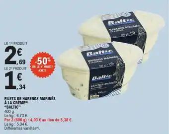 E.Leclerc Baltic Filets de harengs marinés à la crème offre