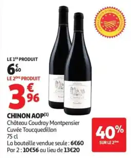 Auchan Château Coudray Montpensier Chinon aop offre