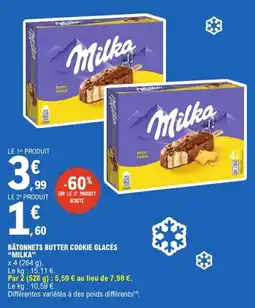 E.Leclerc Milka Bâtonnets Butter Cookie Glacés offre
