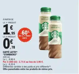 E.Leclerc Starbucks caffé latte offre