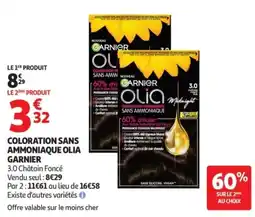 Auchan GARNIER COLORATION SANS AMMONIAQUE OLIA offre