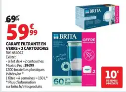 Auchan BRITA CARAFE FILTRANTE EN VERRE offre