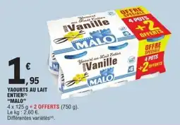 E.Leclerc MALO Yaourt au Lait Entier offre