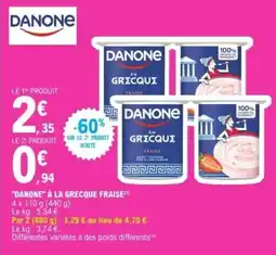 E.Leclerc DANONE À LA GRECQUE FRAISE offre