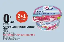E.Leclerc LAC Yaourt à la Grecque sans lactose offre