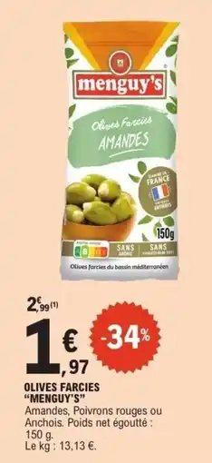 E.Leclerc menguy's Olives Farcies Amandes offre