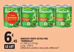 E.Leclerc Bonduelle Haricots Verts Extra Fins offre