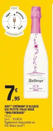 E.Leclerc Wolfberger ICE PETITE FOLIE ROSÉ offre
