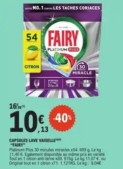 E.Leclerc FAIRY CAPSULES LAVE VAISSELLE offre